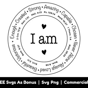 Soy círculo svg archivos png, suficiente svg, fuerte svg, increíble svg, capaz svg, siempre amado svg, religioso svg, verso bíblico svg