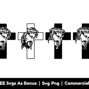 Jesus Christ Bundle Svg Png Files, Christian Svg, Faith Svg, Jesus Face Svg, Christ Cross Svg, Religious Svg, Christian Shirt Design Svg