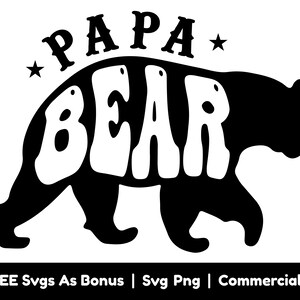 Papa ours Svg fichiers Png, papa Svg, Svg drôle, fête des pères chemise Design Svg, Papa Svg, papa vie Svg, papa disant Svg