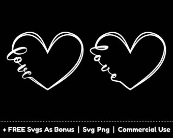 Coração com sinal de amor arquivos PNG SVG, presente de dia dos namorados Svg, amor coração Svg, arquivos Png de contorno de coração para sublimação, SVG para camisa