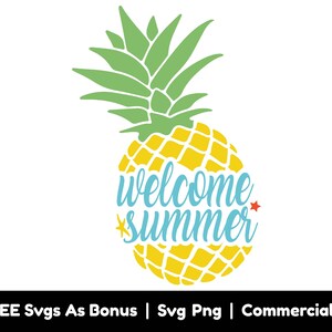 Välkommen sommar Svg Png-fil, delad ananas Clipart Bild Svg, Nautisk Svg, Strandvibbar Svg, Personlig Svg