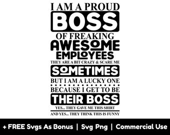 I'm A Proud Boss of Freaking Awesome Employees Svg Funny - Etsy