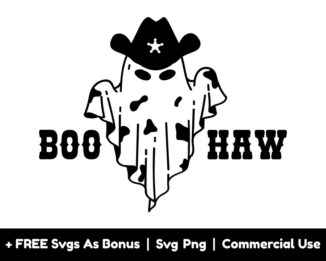 Boo Haw Svg Funny Halloween Svg Cowboy Ghost Svg Halloween - Etsy