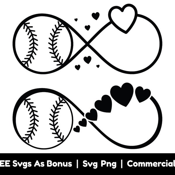 Infinity Love Softball Svg Png Files, Infinity Symbol Made Of Softball And Heart Svg, Infinity Sign Svg, Baseball Fan Svg, Sport Svg