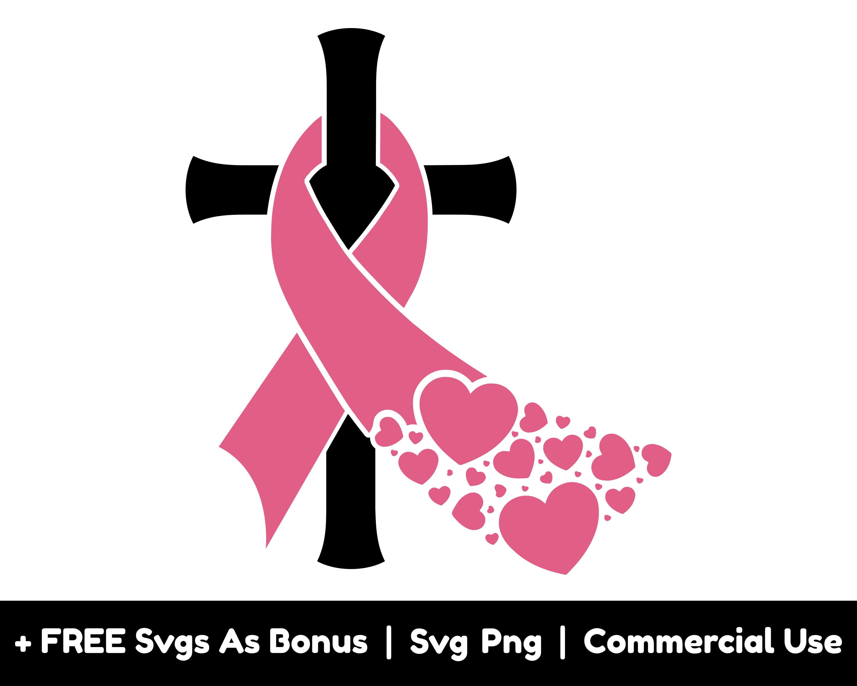 Cancer Ribbon and Cross Svg Png Files, Breast Cancer Svg, Cancer ...