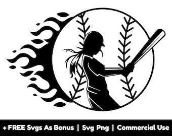 Softball Girl Svg Png Files, Girl Holding Baseball Bat Svg, Girl With Cap Svg, Baseball Fan Svg, Sports Svg, Baseball Lover Girls Svg
