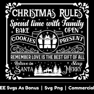 Kerstregels Svg Png-bestanden, decoratie Svg, vakantie Svg, X-mas Svg, tijd doorbrengen met familie Svg, kerstshirts Design Svg