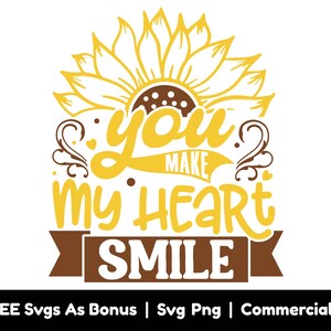 You Make My Heart Smile Svg Png Files, Gift For Couple Svg, Gift For Partners Svg, Hubby Svg, Love Svg, Valentine&#39;s Day Svg