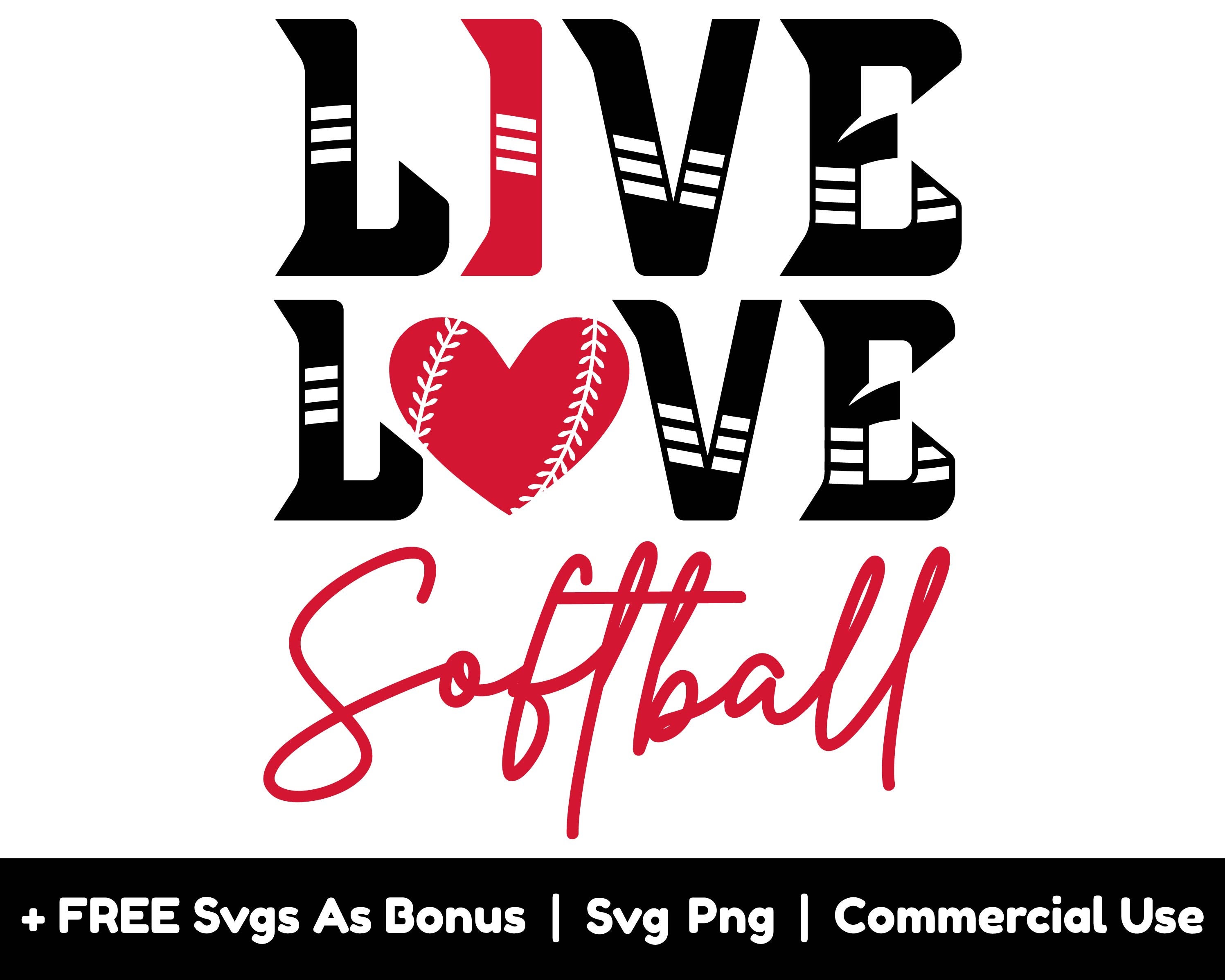 Live Love Softball Svg Png Files Softball Lover Tshirt Etsy
