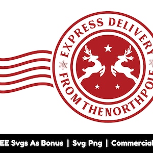 Express-Lieferung vom Nordpol-Svg-Png-Dateien, Urlaub-Svg, Weihnachten-Svg, Rentier-Svg, Mail-Service-Svg