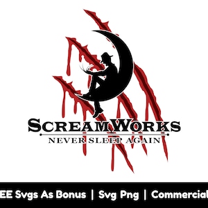 Scream Works Never Sleep Again Svg Png Files, Scratches Svg, Halloween Svg, Spooky Creepy Svg, Nightmare Svg