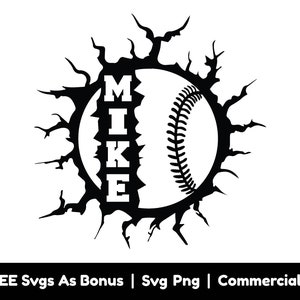 Baseball Ball Strike Custom Name Svg Png Files, Sports Svg, Baseball Lover Tshirt Design Svg, Baseball Fan Svg, Softball Game Svg