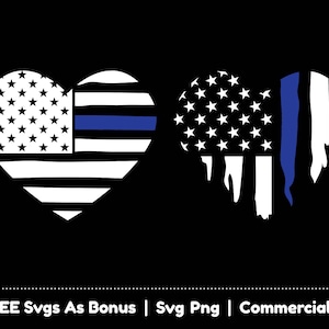 American Flag Heart Svg Png Files, USA Flag Svg, Police Officer Svg, Father&#39;s Day Svg, Dad Life Svg, Thin Blue Line Svg, Distressed Flag Svg
