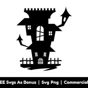 Casa Encantada de Halloween Svg, Casa Espeluznante Svg, Imagen Prediseñada, Casa Abandonada Espeluznante Svg, Decoración de Halloween, Sublimación Png para Cricut