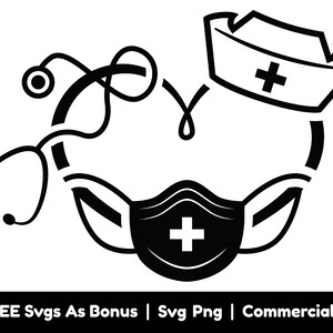 Nurse Gift SVG PNG Files, Nurse Heart With Stethoscope Clipart Image Svg, Nurse Appreciation Svg, Silhouette Svg, Nurse Life Svg