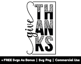 Give Thanks Svg Png Files, Frame Svg,  Autumn Svg, Fall Svg, Thanksgiving Svg, Thankful Svg, Thanks giving T shirt Design Svg