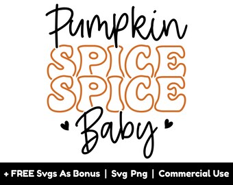 Arquivos PNG de abóbora Spice Baby Svg, outono Svg, corações Svg, design de camisetas de outono Svg, Halloween Svg, Fall Babe Svg