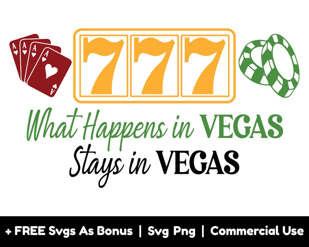 What Happens in Vegas Stays in Vegas Svg Png Files, Vegas Trip Tshirt Design Svg, Playing Cards