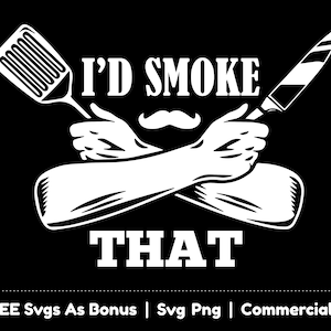 Hände halten Pfannenwender und Messer-Clipart-Bild-Svg-Png-Datei, ich würde rauchen, dass svg, lustige Väter BBQ Tshirt Design svg, Schürze-Design, Schnurrbart