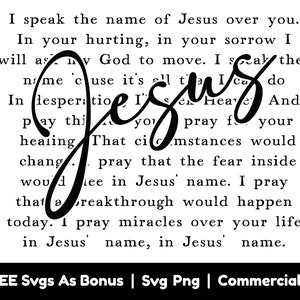 In Jesus&#39; Name - God of Possible, Christian Song Kyrics Svg Png Files, Bible Verses Svg, I Speak The Name Of Jesus Over You Svg