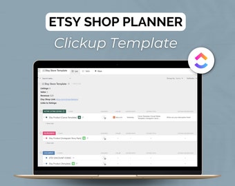 Etsy Shop Planner: ClickUp Template for Digital Sellers