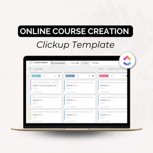 Course Creation ClickUp Template | ClickUp Template for Business | Course Schedule Template | Online Course Outline | Course Planner