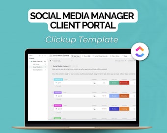 Social Media Manager Client Portal: ClickUp Template