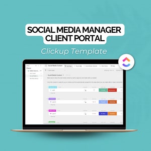 Social Media Manager ClickUp Template | Social Media Manager Client Management System | ClickUp Client Portal | ClickUp Template
