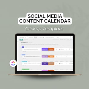 Social Media ClickUp Planner | Content Planning Template | Content Management | Content Calendar Template | ClickUp Template for Business