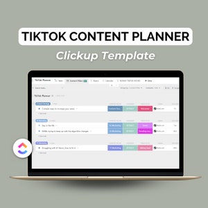 TikTok Planner | TikTok Content ClickUp Template | ClickUp Template for Creators | TikTok Content Calendar | TikTok Video Planner