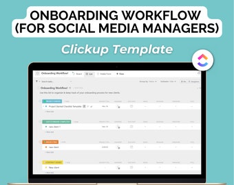 SMM Client Onboarding Workflow: ClickUp Template