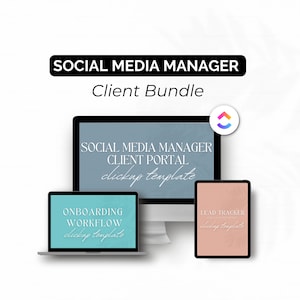 Social Media Manager Client Bundle | ClickUp Templates | Social Media Templates | SMM Client Portal | SMM Client Management | SMM Onboarding
