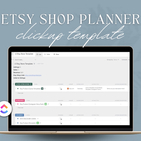 Etsy Shop Manager Template Etsy