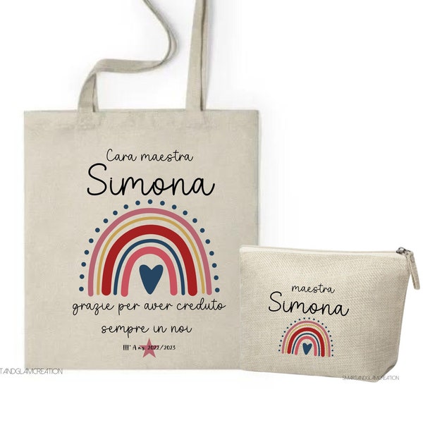 Regalo Maestra - shopper personalizzata - regalo maestra fine anno - regalo maestra pensione - borsa maestra personalizzata - borsa maestra