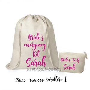 Bride's emergency kit con nome Sposa - Addio al nubilato - Idea festa addio al nubilato - Idea regalo sposa - Testimoni idea festa -