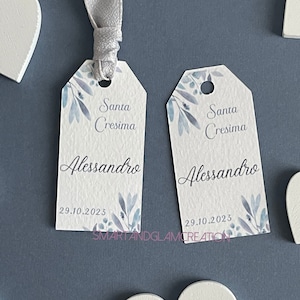 TAG Bomboniera Cresima -  Prima Comunione  - Battesimo - Matrimonio - Nascita - Laurea -  bomboniera fai da te - TAG personalizzata -