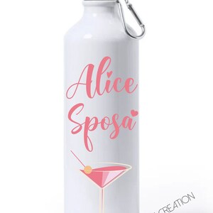 Borraccia ADDIO AL NUBILATO - Sposa - Team Sposa - anche personalizzata con nome Sposa e nome Amiche