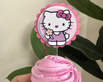 Kitty Cupcake Toppers |Kitty Birthday | Birthday Party Decor | Cupcake Toppers
