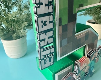 Custom 3D Number | Mine Theme | Pixel Party
