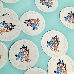 Custom Stickers | Bluey Birthday Party Favor