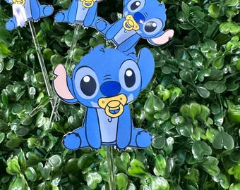 Décorations pour cupcakes pour baby shower Stitch | Décorations de fête