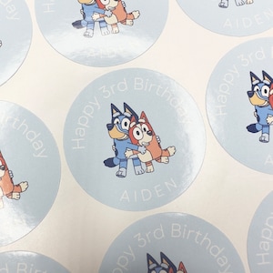 Custom Stickers | Bluey Birthday Party Favor