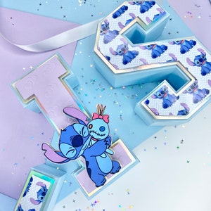 Letras 3D de Stitch / Fiesta de cumpleaños de Stitch / Decoración de cumpleaños de Lilo y Stitch / Decoración de fiesta de cumpleaños / Stitch y Scrumb / Letras 3D personalizadas