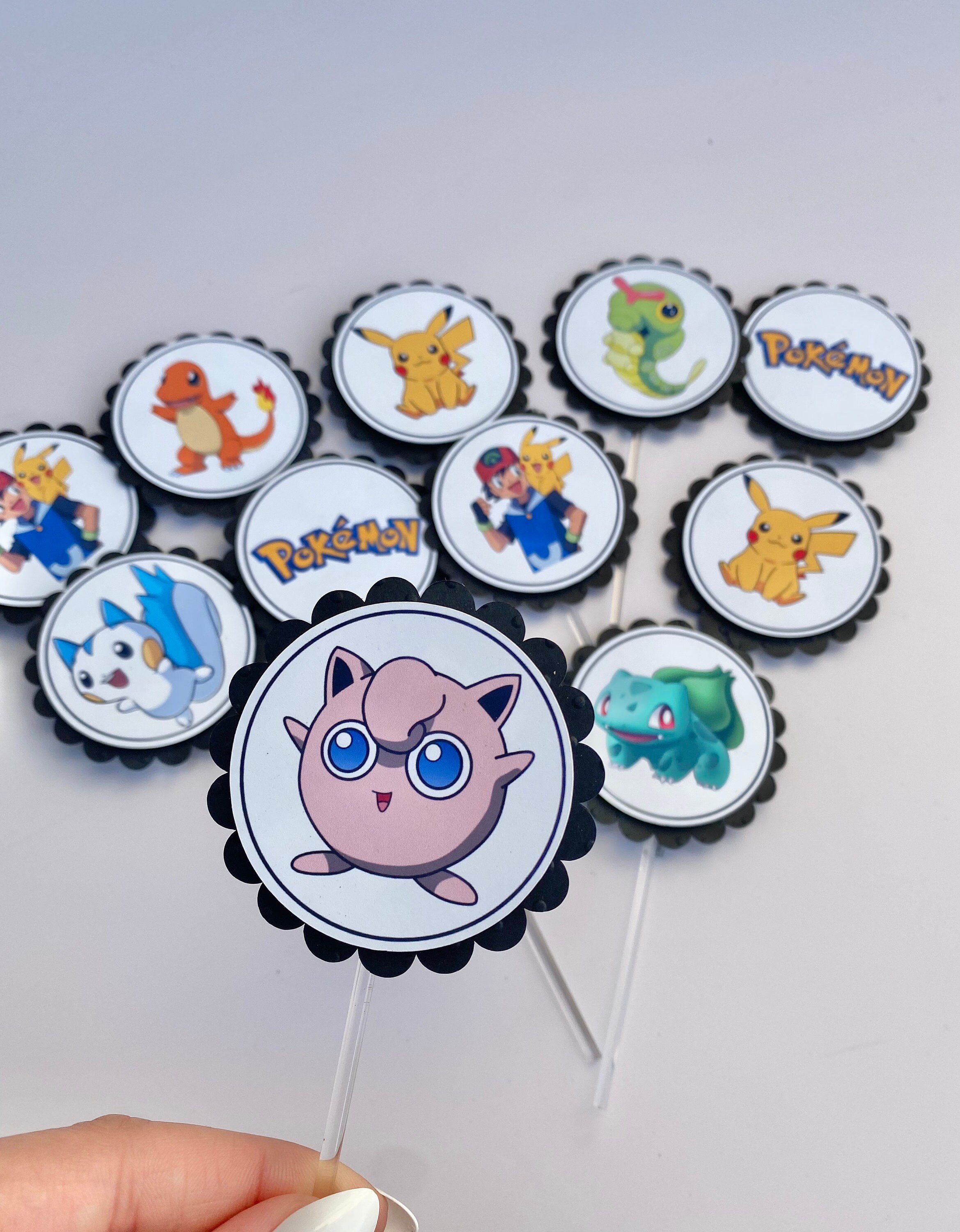 Pokemon Cupcake Toppers Set Of 12 Pikachu Birthday Etsy Pokemon Cupcake Toppers Set Of 12 Pikachu Birthday Etsy