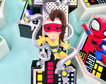 Lettre d'anniversaire 3D personnalisée de Spidey et ses amis | Décoration de fête de 6 po.