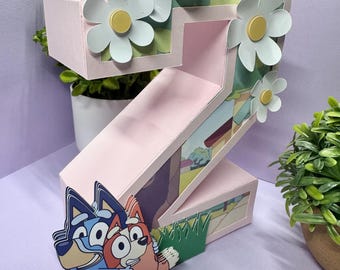 Numéro 3D bleuté | Lettre 3D personnalisée |  Décoration de fête