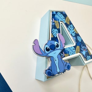 Letras 3D da Stitch | Festa de aniversário da Stitch | Decoração de aniversário da Lilo & Stitch | Decoração de festa de aniversário | Chá de bebê da Stitch | Letras 3D personalizadas