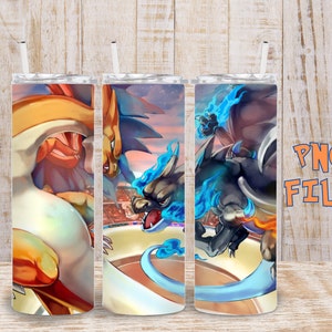 2 Charizard tumbler wraps png