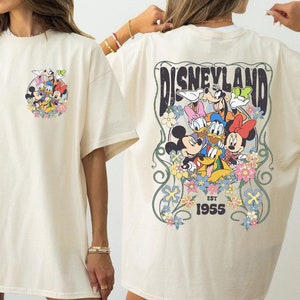 Retro Disneyland 2 Side Shirt, Disneyland Est 1955 Shirt, Disney Vacation Shirt, Mickey And Friends Shirt, Retro Walt Disney Shirt
