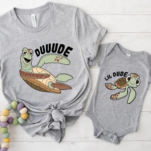 Dude And Lil Dude Shirt, Father And Son Disney Shirt, Father Son Shirts, Disney Dad Shirt, Squirt Shirt, Crush Shirt, Disney World Dad Shirt